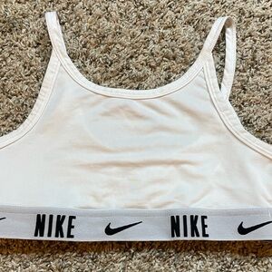 Nike White Sports Bra Dri-Fit Girls Small